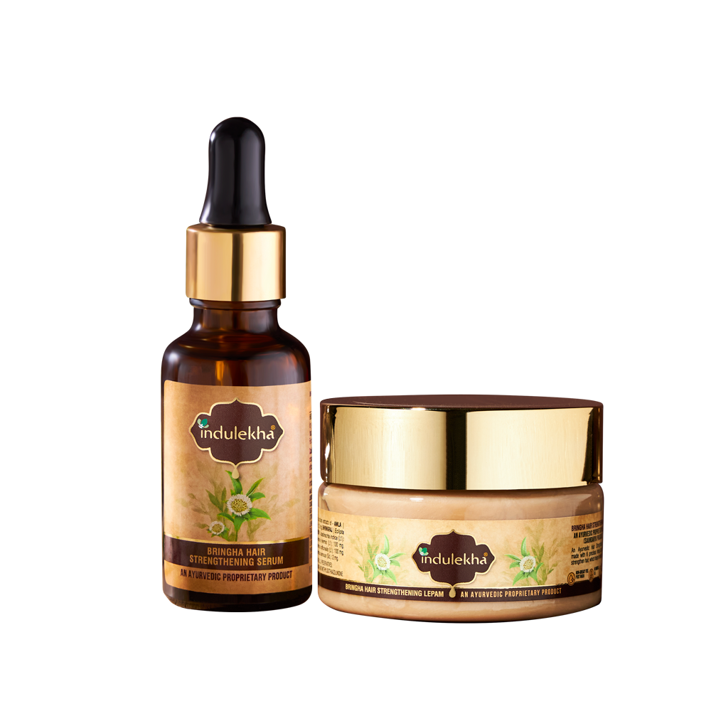 Indulekha Bringha: Hair Serum 30ml + Lepam (Hair Mask) 200ml