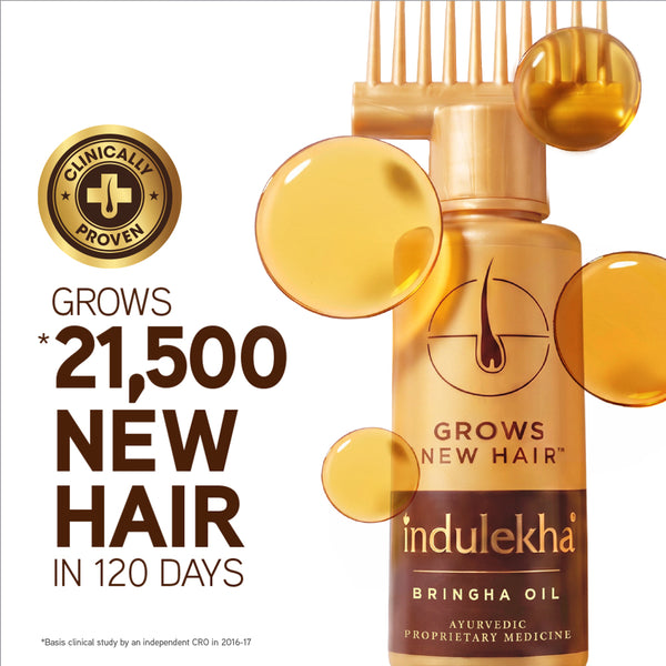 INDULEKHA Bringha Hair Oil, with 11 Herbs, Ayurvedic Hair Oil for Hair Growth, 100 ml