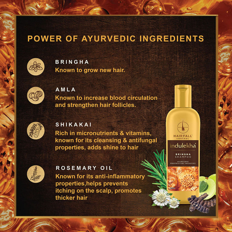 Shampooing Ayurvédique Indulekha Bringha - Anti-chute 200ml - Ingrédients 100% Naturels - Neuf