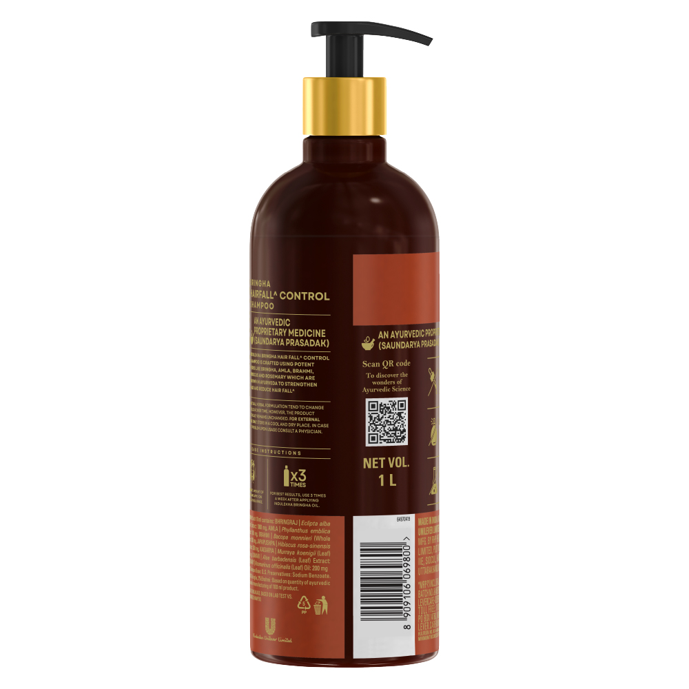 Indulekha Bringha Hair Fall Control Shampoo, 1L