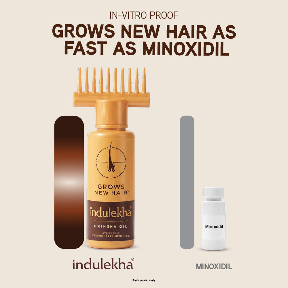 INDULEKHA Bringha Hair Oil, with 11 Herbs, Ayurvedic Hair Oil for Hair Growth, 100 ml